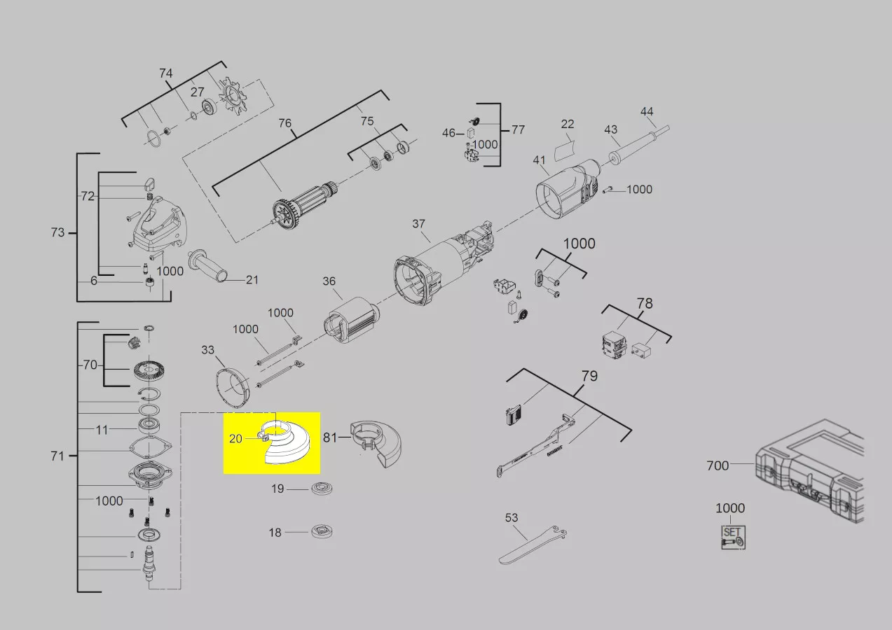 Capot de meulage réf. 4931453622 AEG